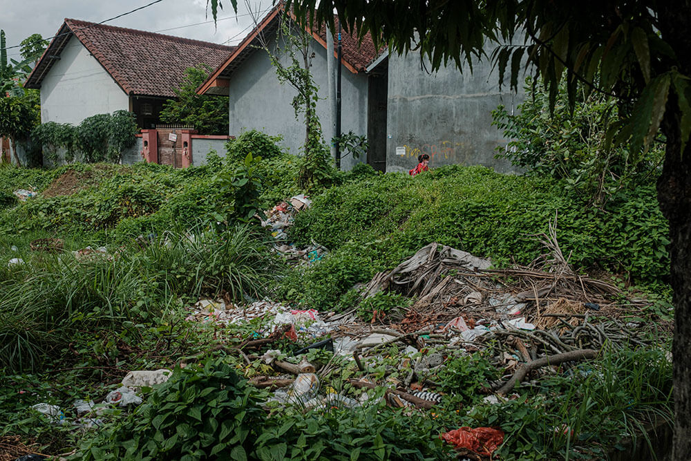 Mismanaged plastic waste in Bali, Indonesia