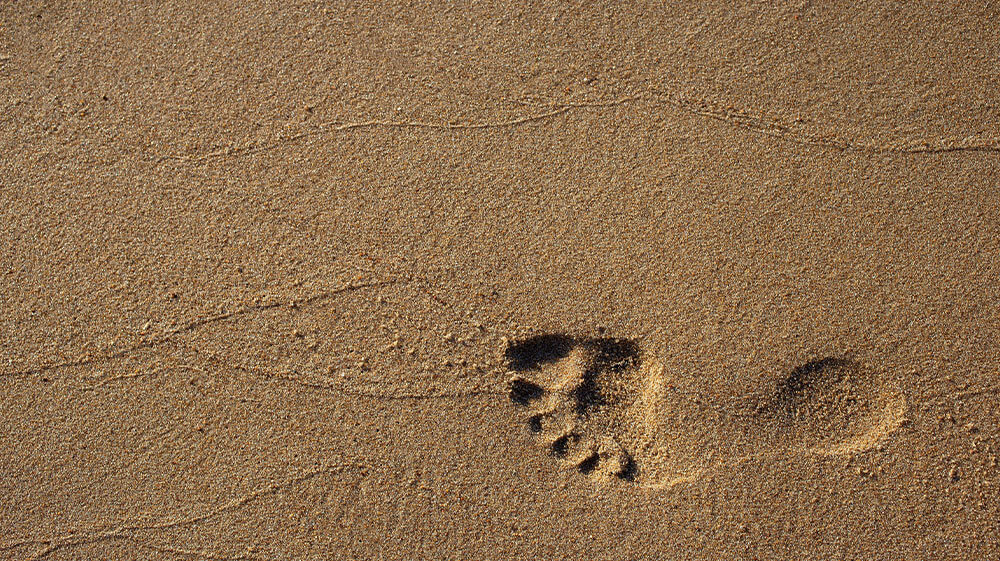 Footprint on the sand 